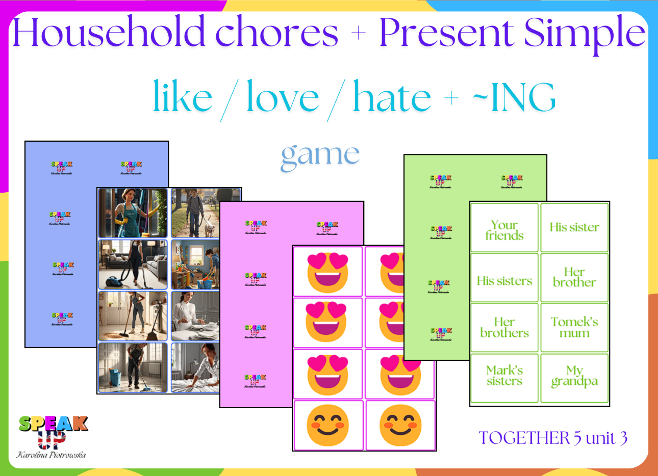 HOUSEHOLD CHORES + Present Simple (like love hate + ~ING) - Speak UP zdjęcie 3