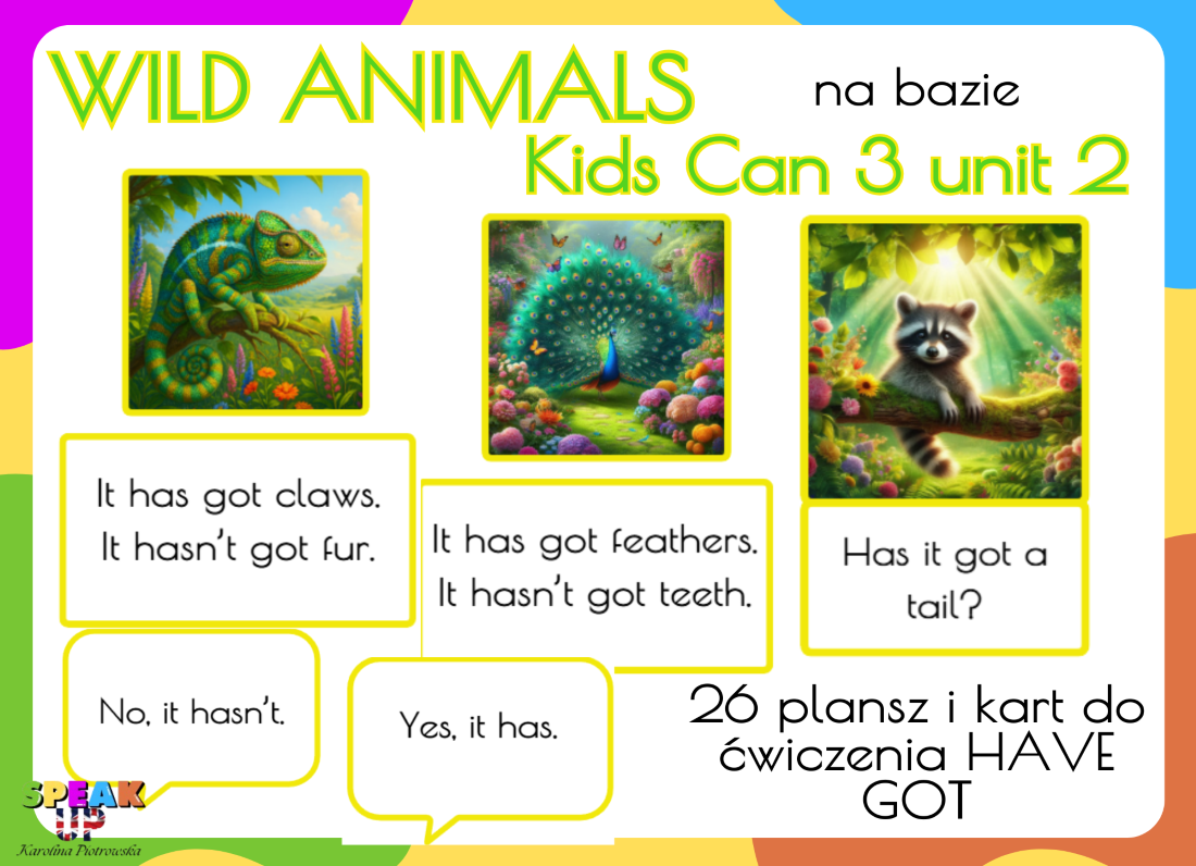 WILD ANIMALS + BODY PARTS + HAVE GOT Kids Can 3 unit 2 - Speak UP zdjęcie 1