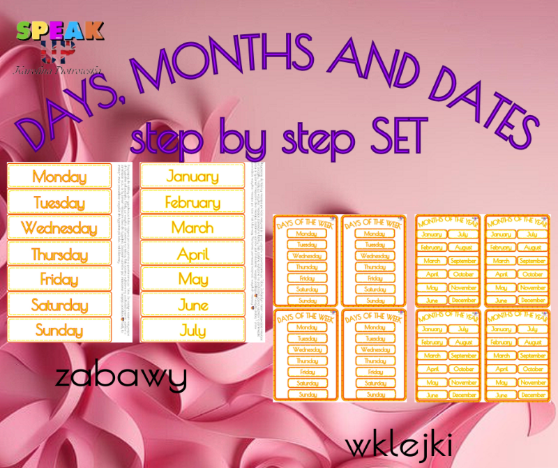 DAYS OF THE WEEK, MONTHS AND DATES step by step SET - Speak UP zdjęcie 2