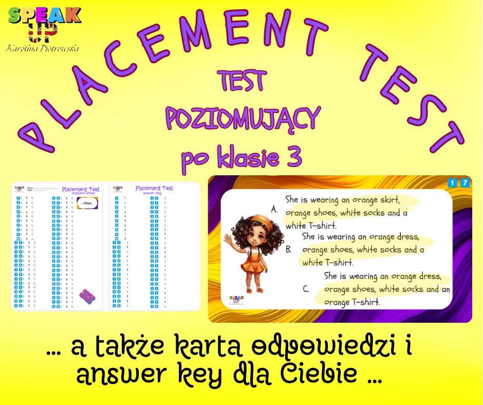 PLACEMENT TEST test poziomujący po klasie 3 - Speak UP zdjęcie 3