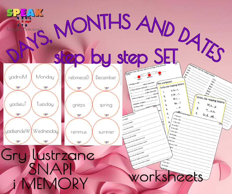 DAYS OF THE WEEK, MONTHS AND DATES step by step SET - Speak UP zdjęcie 3
