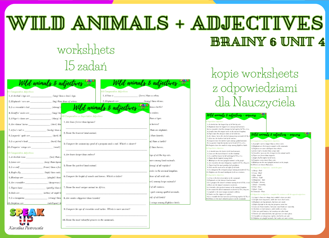 WILD ANIMALS + ADJECTIVES (Brainy 6 unit 4) - Speak UP zdjęcie 3