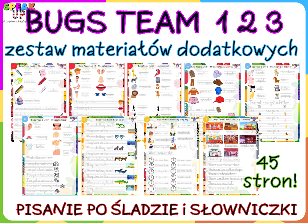 BUGS TEAM 1 2 3 zestaw materiałów na cały rok! - Speak UP zdjęcie 1