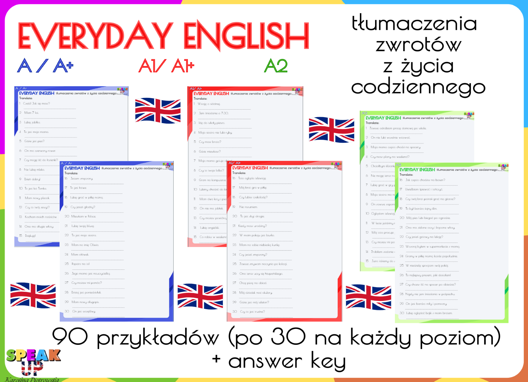 EVERYDAY ENGLISH tłumaczenia A/A+ A1/A1+ A2 - Speak UP zdjęcie 1