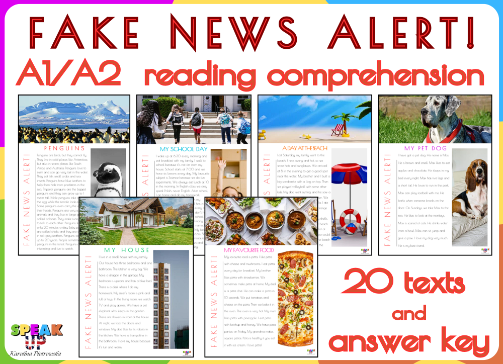 FAKE NEWS ALERT! READING COMPREHENSION A1/A2 - Speak UP zdjęcie 1
