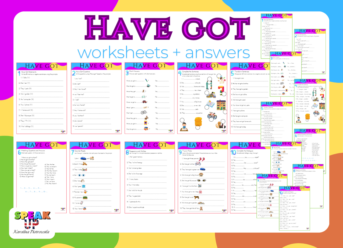 HAVE GOT worksheets + answers - Speak UP zdjęcie 1