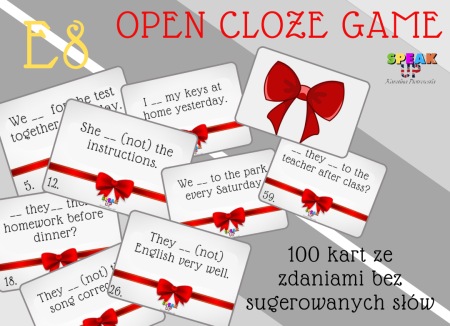 E8 OPEN CLOZE GAME + worksheets