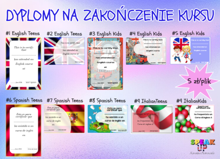 DYPLOMY NA ZAKOŃCZENIE KURSU 