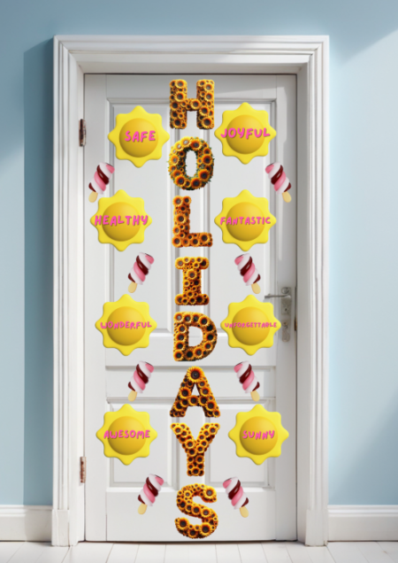 HOLIDAYS - dekoracja na drzwi