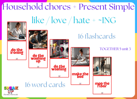 HOUSEHOLD CHORES + Present Simple (like love hate + ~ING)