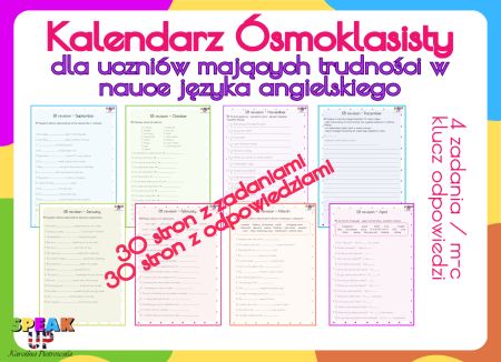 KALENDARZ ÓSMOKLASISTY dla uczniów mających trudności w nauce języka angielskiego