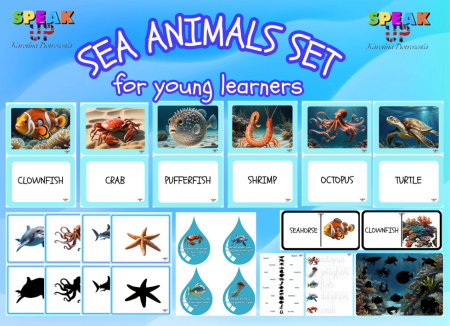 SEA ANIMALS resources SET for young learners