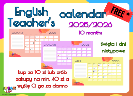 KALENDARZ NAUCZYCIELA ANGIELSKIEGO 2025/2026 =free