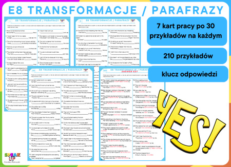 E8 TRANSFORMACJE ZDAŃ / PARAFRAZY 210 przykładów