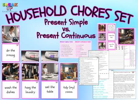 HOUSEHOLD CHORES SET Present Simple vs. Present Continuous