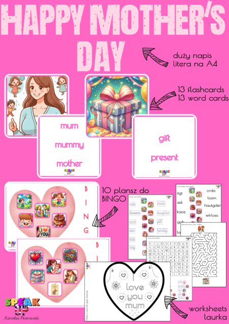 MOTHER'S DAY set for kids + DUŻY NAPIS
