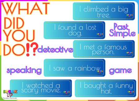 WHAT DID YOU DO?! detective Past Simple speaking game