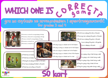 WHICH ONE IS CORRECT? gra na czytanie ze zrozumieniem i spostrzegawczość (grades 3-4)