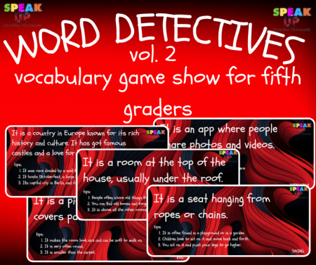 WORD DETECTIVES vol. 2 Vocabulary Game Show For Fifth Graders