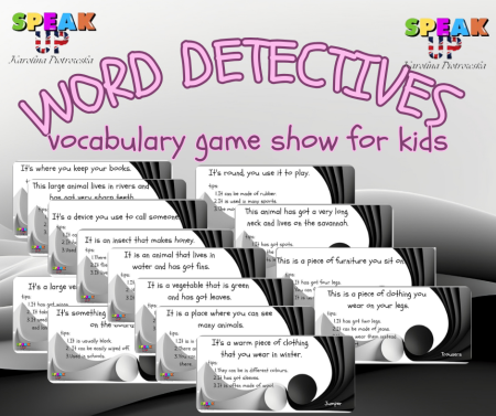 WORD DETECTIVES vocabulary game show for kids