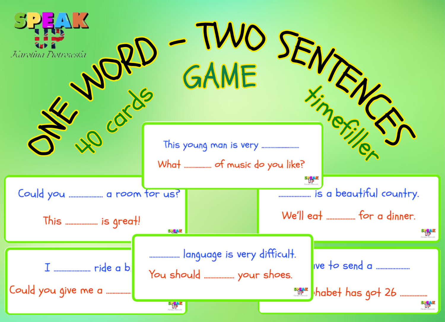 ONE WORD - TWO SENTENCES GAME - Speak UP zdjęcie 1