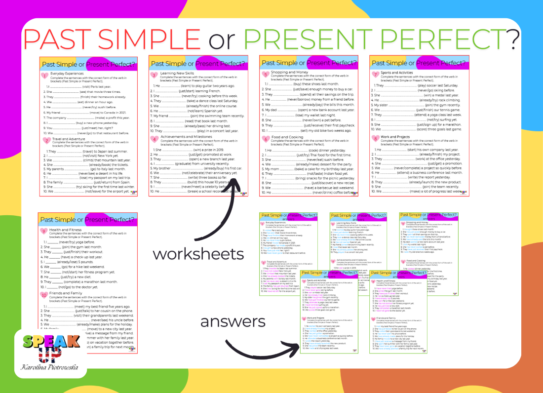 PAST SIMPLE or PRESENT PERFECT worksheets + answers - Speak UP zdjęcie 1