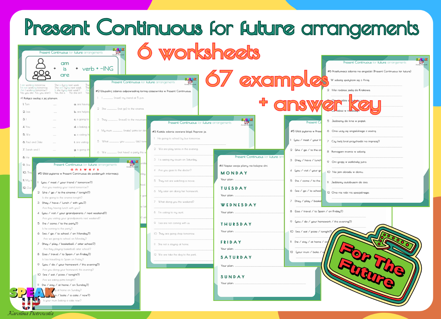 PRESENT CONTINUOUS for FUTURE arrangements SET - Speak UP zdjęcie 1