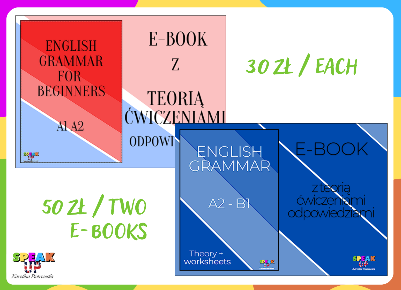 TWO GRAMMAR E-BOOKS - A1-A2 and A2-B1 - Speak UP zdjęcie 1