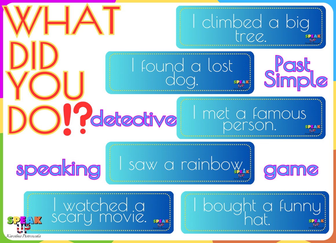 WHAT DID YOU DO?! detective Past Simple speaking game - Speak UP zdjęcie 1
